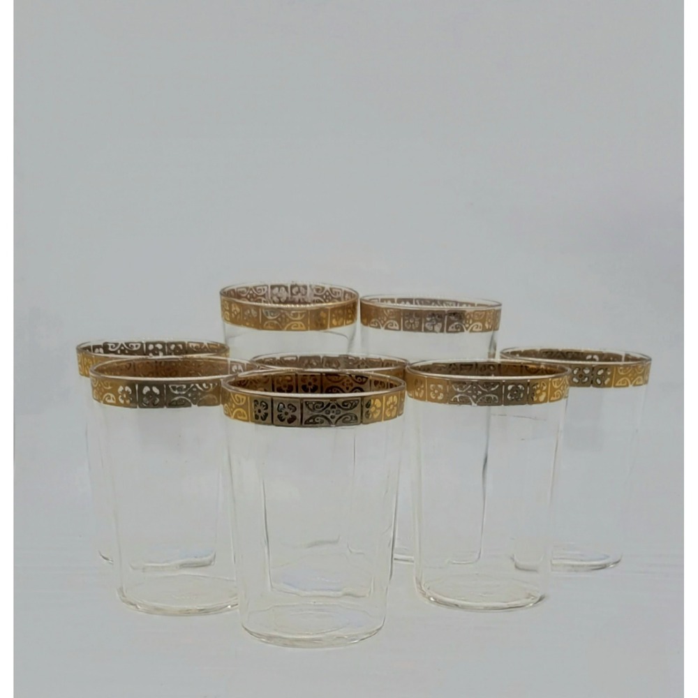 Set‎ of 8 Stettson 18k Gold Rimmed Glasses